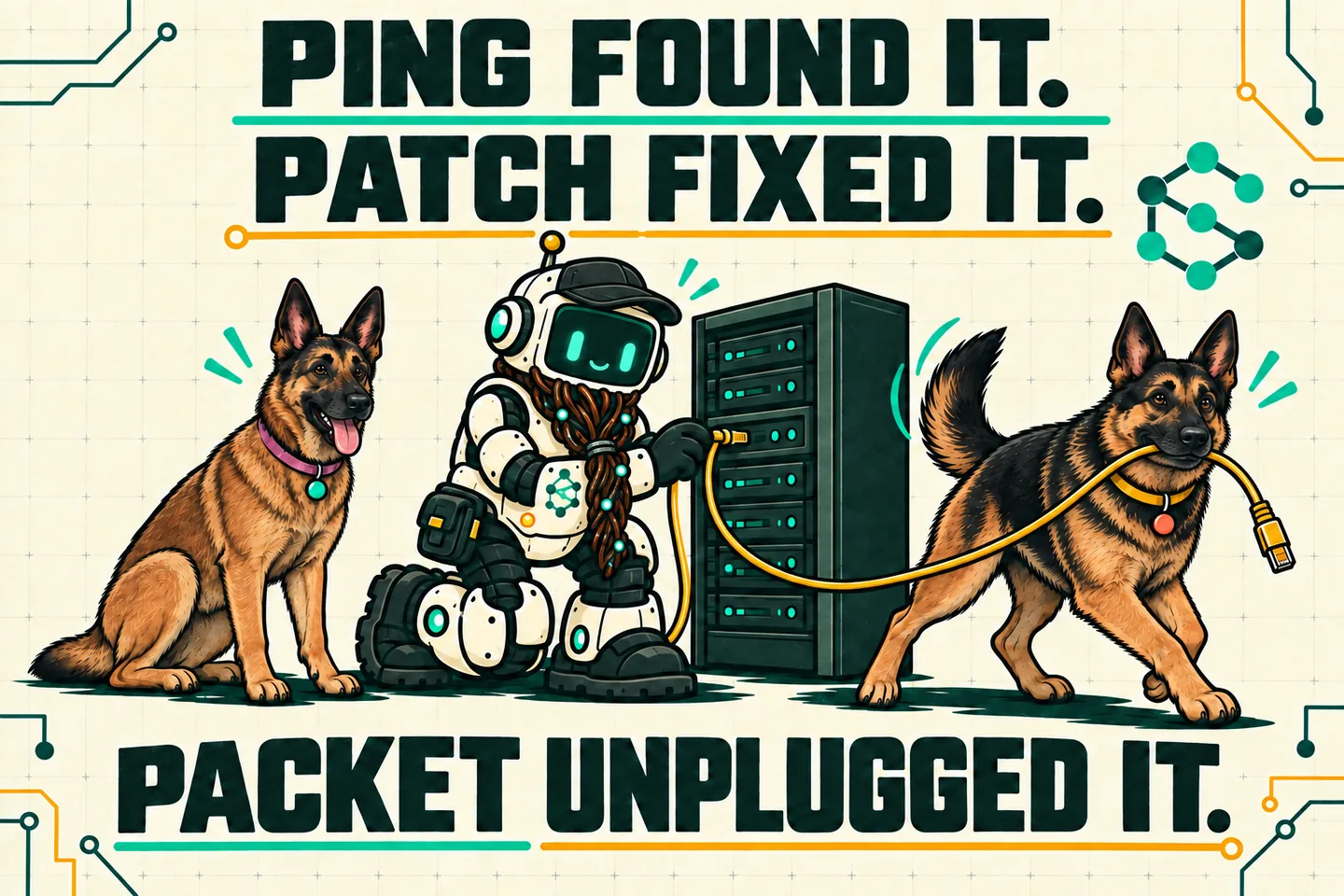 Patch, Ping, and Packet at work